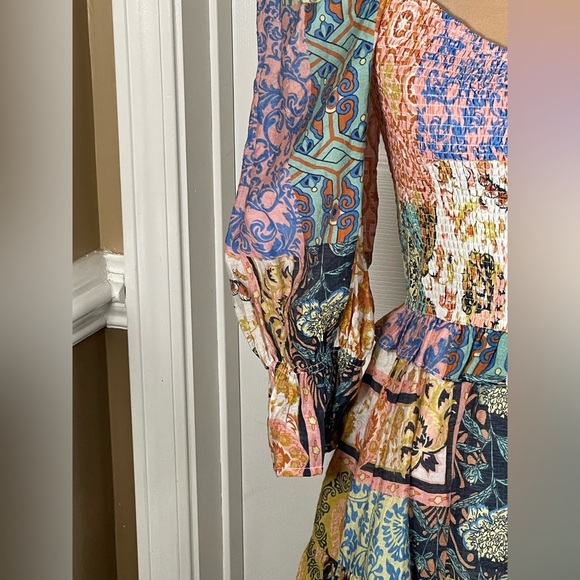 Fate: Listen To Your Heart Rust Orange Mixed Print Dress NWT Small - Picture 15 of 16